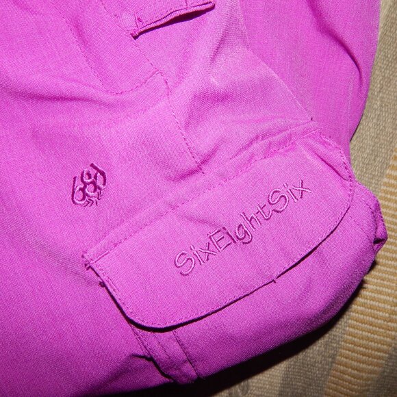 686 Girls Youth L Smarty Evolution Fuchsia & Gray Winter Snow Pants - Picture 11 of 11